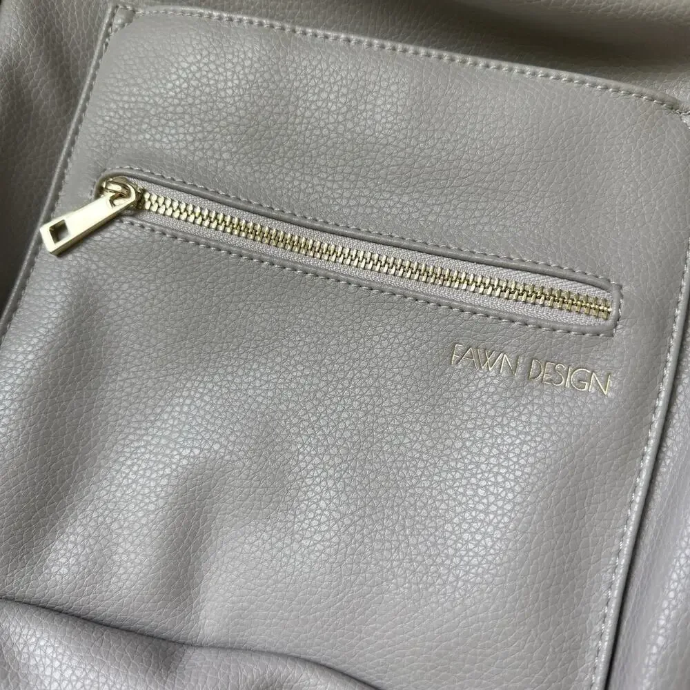 Fawn Design The‎ Original Diaper Bag Vegan Leather Convertible NWOT Gray